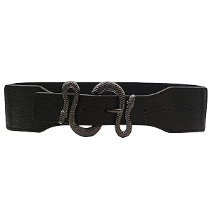 redhorns snake buckle design elastic fabric waist belt for women dresses stretchy wide ladies belt for saree girls jeans - free size ld125