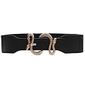REDHORNS Snake Buckle Design Elastic Fabric Waist Belt for Women Dresses Stretchy Wide Ladies Belt for Saree Girls Jeans - Free Size (LD125)