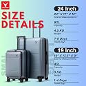 REDHORNS Trolley Bags for Travel Set of 2, Medium & Small Suitcase (62cm & 36cm), Polycarbonate Cabin and Check-in Luggage With 8 Spinner Wheels & Number Lock - Blue