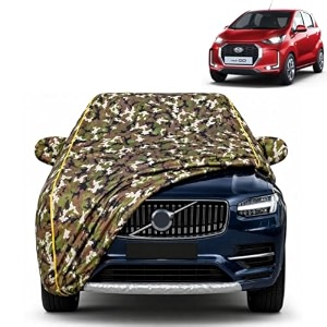 redi-go 100 waterproof car cover  dustproof sun protection cover  soft cotton lining  triple stitched  mirror pocket  antenna pocket  all weather body cover army