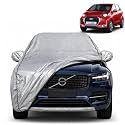 Redi-Go 100% Waterproof Car Cover | Dustproof Sun Protection Cover | Soft Cotton Lining | Triple Stitched | Mirror Pocket | Antenna Pocket | All Weather Body Cover (Silver with Yellow Piping)
