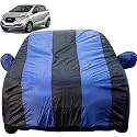 Redi Go Dustproof Car Cover with Mirror Pockets, Royal Blue Stripes, Taffeta Polyster,Triple Stitched, Compatible with Nissan Redi Go Car Cover (2016 to 2020), Redi Go Car Accessories