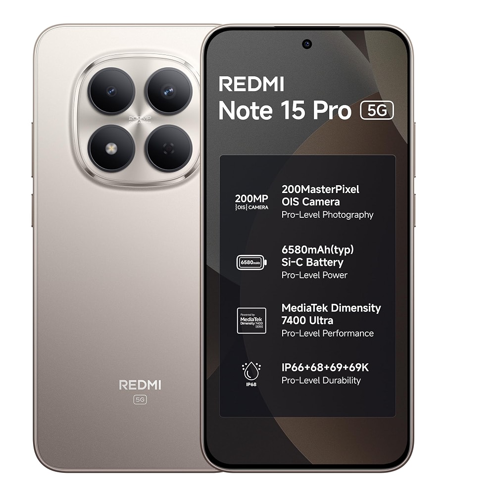 REDMI Note 15 Pro 5G (Silver Ash 8GB+256GB) | 200MasterPixel OIS Camera ...