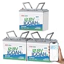 Redodo 12V 100Ah LiFePO4 Group 24 Bluetooth Battery for Marine, RVs -3 Pack