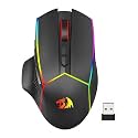 Redragon Wireless Gaming Mouse, Tri-Mode 2.4G/USB-C/Bluetooth Ergonomic Mouse Gaming, 8000 DPI, RGB Backlit, Fully Programmable, Rechargeable Wireless Computer Mouse for Laptop PC Mac, M814