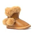 REDVOLUTION Kids Boots Toddler Girls Cute Butterfly Bow | PomPom PU leather Boot (Toddler/Small Kid)
