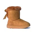 REDVOLUTION Kids Boots Toddler Girls Cute Butterfly Bow | PomPom PU leather Boot (Toddler/Small Kid)