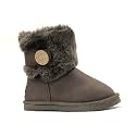 REDVOLUTION Kids Boots Toddler Girls Cute Butterfly Bow | PomPom PU leather Boot (Toddler/Small Kid)