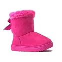 REDVOLUTION Kids Boots Toddler Girls Cute Butterfly Bow | PomPom PU leather Boot (Toddler/Small Kid)
