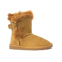REDVOLUTION Kids Boots Toddler Girls Cute Butterfly Bow | PomPom PU leather Boot (Toddler/Small Kid)