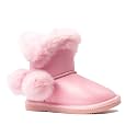 REDVOLUTION Kids Boots Toddler Girls Cute Butterfly Bow | PomPom PU leather Boot (Toddler/Small Kid)