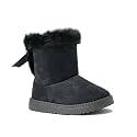 REDVOLUTION Kids Boots Toddler Girls Cute Butterfly Bow | PomPom PU leather Boot (Toddler/Small Kid)