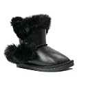 REDVOLUTION Kids Boots Toddler Girls Cute Butterfly Bow | PomPom PU leather Boot (Toddler/Small Kid)