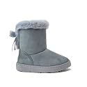 REDVOLUTION Kids Boots Toddler Girls Cute Butterfly Bow | PomPom PU leather Boot (Toddler/Small Kid)