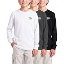 Reebok 3 Pack Boys Long Sleeve Athletic Shirts Tshirts Tees Cotton Kids Youth Teen