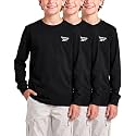 Reebok 3 Pack Boys Long Sleeve Athletic Shirts Tshirts Tees Cotton Kids Youth Teen