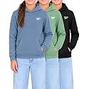Reebok 3 Pack Girls Fleece Pullover Hoodie Hooded Sweatshirt Kids Teen