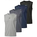 Reebok 4 Pack Boys' Mesh Tank Tops Sleeveless Athletic Kids Muscle Shirts
