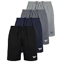 Reebok 4 Pack Boys' Mesh Shorts Athletic Basketball Kids Teen Soccer Pocket