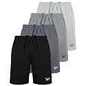 Reebok 4 Pack Boys' Mesh Shorts Athletic Basketball Kids Teen Soccer Pocket
