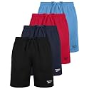 Reebok 4 Pack Boys' Mesh Shorts Athletic Basketball Kids Teen Soccer Pocket
