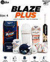 REEBOK Blaze Plus Cricket Kit KW Bat Helmet Leg guards Gloves Kitbag Boys & Adults Cricket Kit