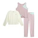 Reebok Girls Active 3-Piece Tank Top, Crewneck Sweatshirt &amp; Leggings Set