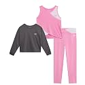 Reebok Girls Active 3-Piece Tank Top, Crewneck Sweatshirt &amp; Leggings Set