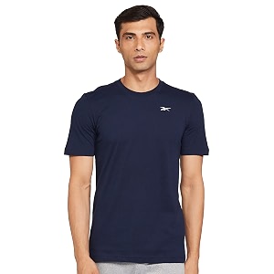 Reebok Mens Solid Regular Fit T-Shirt