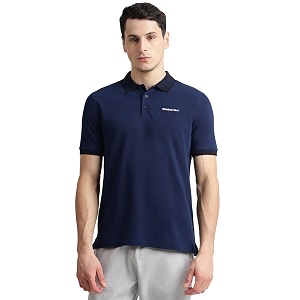 Reebok Mens Jacquard Collar Polo T-Shirt Smart