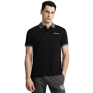 Reebok Mens Jacquard Collar Polo T-Shirt Smart