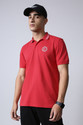 REEBOK Men Solid Polo Neck Polyester Red