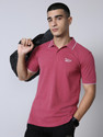 REEBOK Men Solid Polo Neck Polyester Red