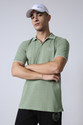 REEBOK Men Solid Polo Neck Polyester Green