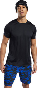REEBOK Solid Men Round Neck Black T-Shirt