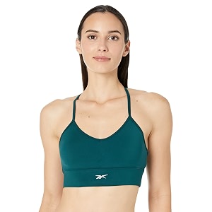 reebok women39s satin 91 pes9 el-interlock-hydrophilic finishprint-digital sublimation-disperse classic workout sports bra