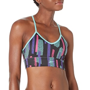 reebok women39s satin 91 pes9 el-interlock-hydrophilic finishprint-digital sublimation-disperse classic workout sports bra
