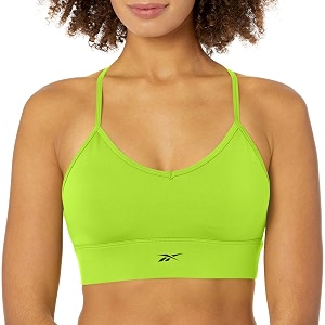 reebok women39s satin 91 pes9 el-interlock-hydrophilic finishprint-digital sublimation-disperse classic workout sports bra
