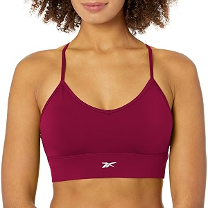 reebok women39s satin 91 pes9 el-interlock-hydrophilic finishprint-digital sublimation-disperse classic workout sports bra