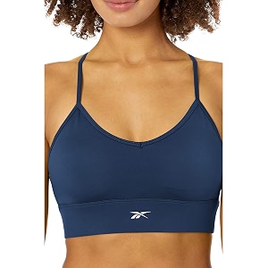 reebok women39s satin 91 pes9 el-interlock-hydrophilic finishprint-digital sublimation-disperse classic workout sports bra