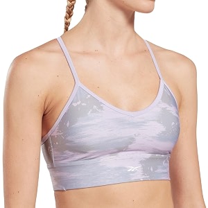 reebok women39s satin 91 pes9 el-interlock-hydrophilic finishprint-digital sublimation-disperse classic workout sports bra
