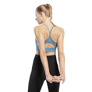 reebok women39s satin 91 pes9 el-interlock-hydrophilic finishprint-digital sublimation-disperse classic workout sports bra