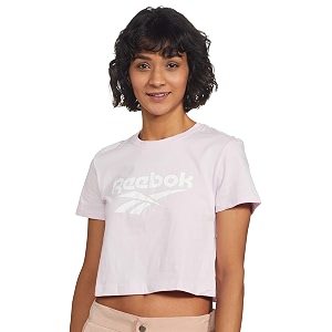 Reebok Womens Solid Regular Fit Sports T-Shirt