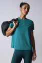 REEBOK Women Solid Round Neck Polyester Blue