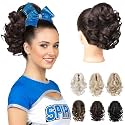 REECHO 9" Short Ponytail Extension, Classic Loose Curly Wavy Claw Clip Pony tails Hair Extensions HP001 Hairpieces for Women (Dark Brown)