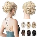 REECHO 9" Short Ponytail Extension, Classic Loose Curly Wavy Claw Clip Pony tails Hair Extensions HP001 Hairpieces for Women - Light Blonde
