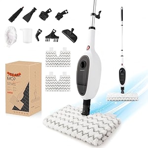 reecoo steam mops for floor cleaning unique double-sided design fast heating in 15 seconds 10 in 1 steam cleaner for kitchen living room wood tile cleaning
