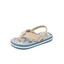 Reef Toddler/Little Kid Ahi Beach Flip Flop, Soft Cushion Footbed, Water Friendly, Backstrap, Blue/Tan Palm, 7