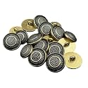 REENA 2 Golden Black Rings 6+6 Fancy Synthetic Resin PVC Material Button Designer Buttons for Coats Shirts Blazers (2 Golden Black Rings 6+6)