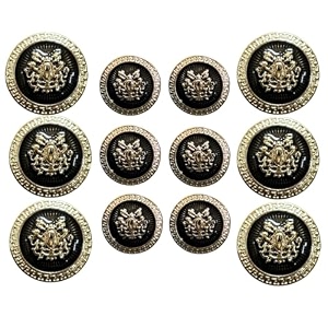 reena black crown 66 big  small pc fancy synthetic resin pvc material button designer buttons for coats shirts blazers black crown 66 pc pvc